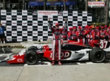 Ryan Hunter-Reay celebrates winning the IZOD IndyCar Toyota Grand Prix of Long Beach. Photo by Richard Dowdy for IZOD IndyCar